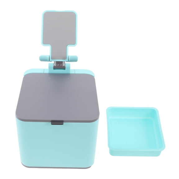 NIAIZEK Small Multiuse Trash Can with Phone Holder and Portable Foldable Design for Desk and Car