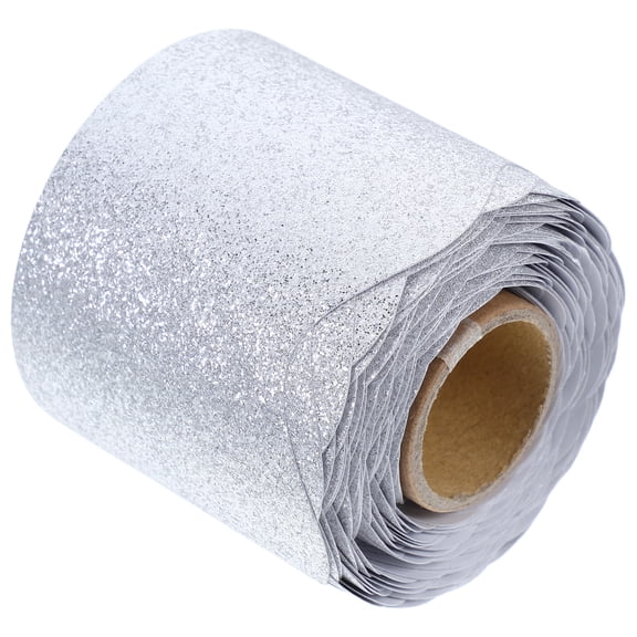 NIAIZEK Glitter Bulletin Board Border Paper Silver Removable Trim for Decoration