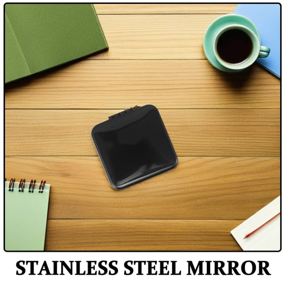 NIAIZEK Black Stainless Steel Double-Sided Travel Makeup Mirror, Portable Compact 3.5 Inch for Salon and Personal Use