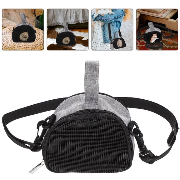 NIAIZEK Gray Oxford Fabric Portable Small Pet Carrier Bag Breathable Mesh Zipper Travel Pouch