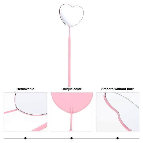 NIAIZEK Salon Eyelash Extension Mirror Pink Stainless Steel Removable Compact Design