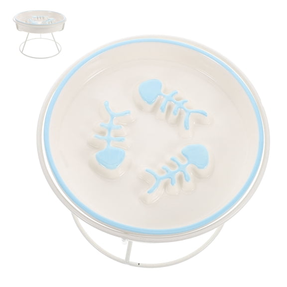NIAIZEK Elevated Ceramic Cat Bowl with Iron Stand Promotes Healthy Eating