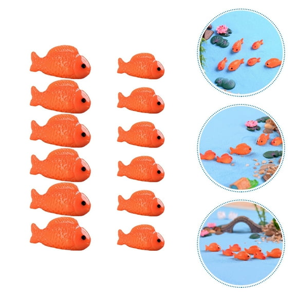 NIAIZEK 12pcs Miniature Fish Decor Resin Fish Figurine Tiny House Decoration DIY Projects Children's Day