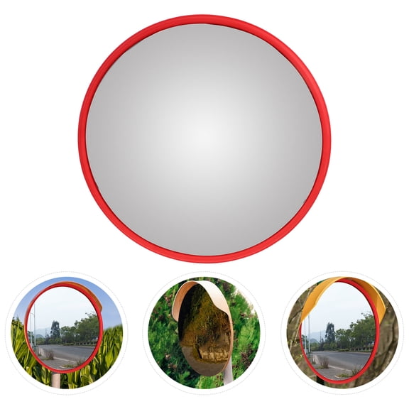 NIAIZEK Red Outdoor Convex Mirror Wide Angle Safety Mirror for Car Blind Spot Parking