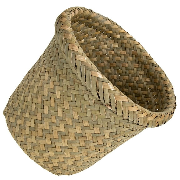 NIAIZEK Round Seagrass Storage Basket Set, Woven Laundry and Waste Basket for Home and Office, Khaki Color