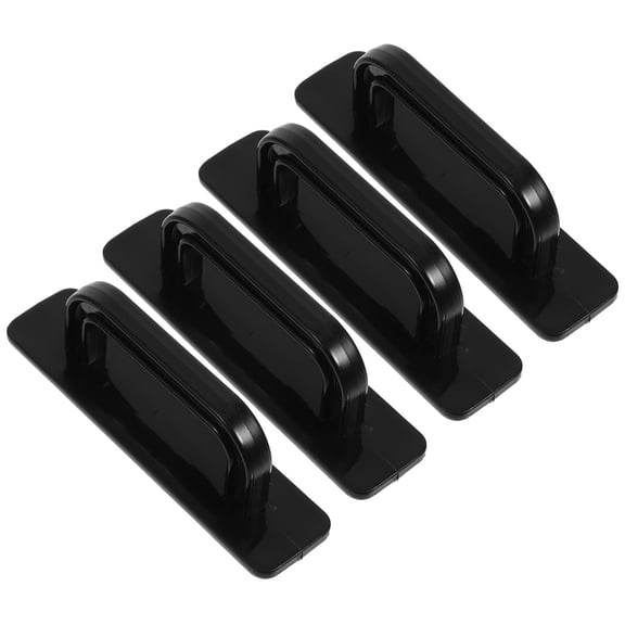 NIAIZEK 4Pcs Self Stick Cabinet Handles Black Adhesive Pulls for Door Use