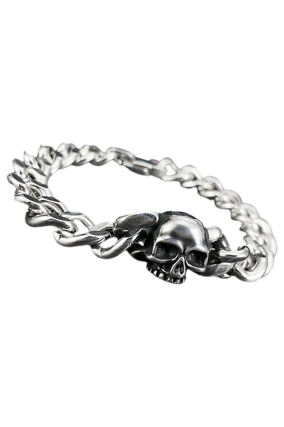 Skull Skeleton Bracelet Metal Wrist Decor Punk Wristband for Stylish Casual Wear