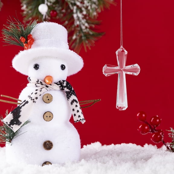 NIAIZEK Small Cross Christmas Ornament Christmas Trees Unique Hanging Decor Home Decor for Christmas Tree Decoration Living Room Holiday Ornament(4.13X2.56X0.59in)