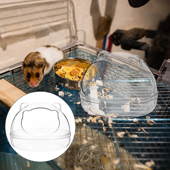 NIAIZEK Transparent Hamster Bathtub Pet Supply with Multi Use As Bath Tub Feeder and Toilet
