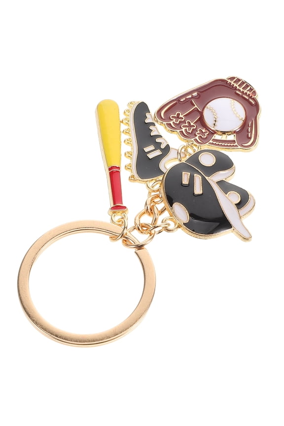 Softball Keychain with Sporty Design, Assorted Colors, Alloy Craft, Decorative Key Holder for Bags and