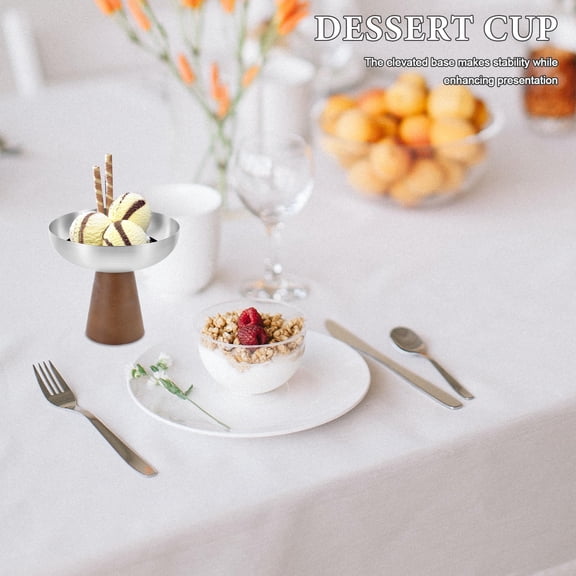 NIAIZEK Metal Ice Cream Bowl Elegant Design Serving Pudding For Home Use 1Set