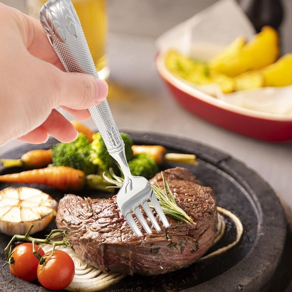 NIAIZEK Stainless Steel Salad Fork with Handle, BBQ Tool for Home, Camping, Outdoor Cooking,