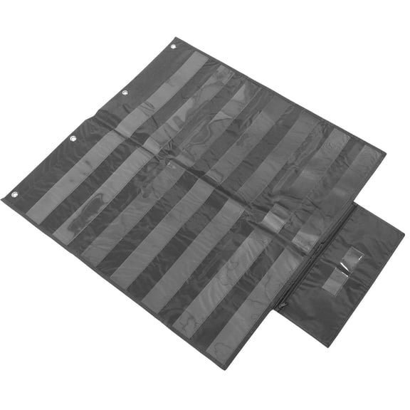 NIAIZEK Wall Hanging Pocket Chart Black Made of Polyester and PVC for Teaching and Classroom Use