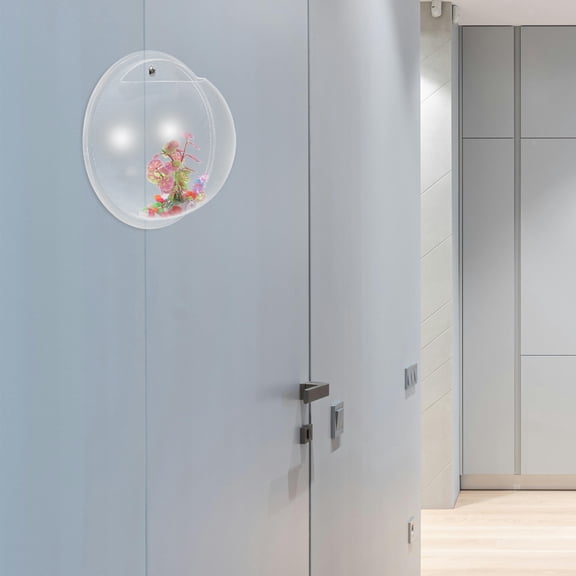 NIAIZEK Transparent Acrylic Wall Mounted Fish Bowl and Hanging Vase for Home Decoration