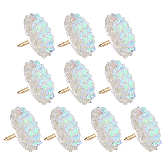 NIAIZEK 10-Pack Clear Rhinestone Push Pins Thumbtacks for Posters, Photos, Paper, and Bulletin Board Use