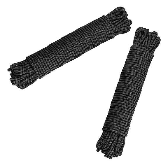 NIAIZEK Portable Lightweight Nylon Rope Black for Fastening and Travel Use