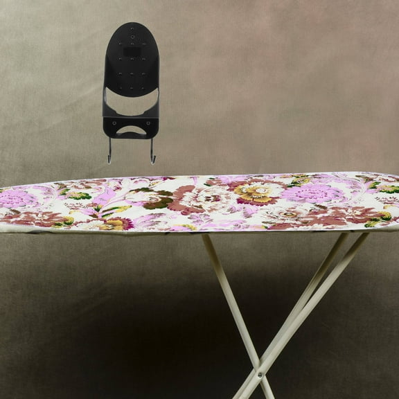 NIAIZEK Black Wall Mount Iron Holder with Ironing Board Rack Organizer for Home Laundry Room Storage