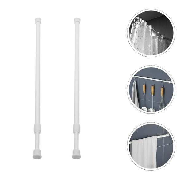 NIAIZEK 2Pcs Telescopic White Curtain Rods Multipurpose Extendable Closet Rods