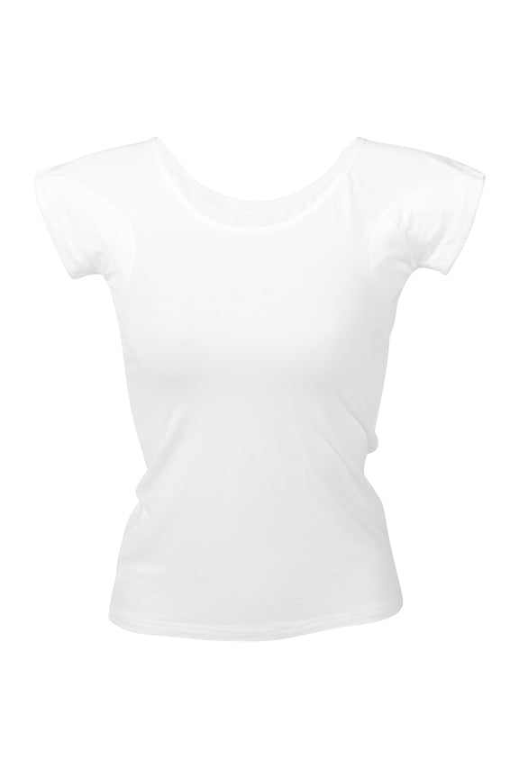 Breathable White Womens Sweat Proof Undershirt with Quick Absorbent Fabric