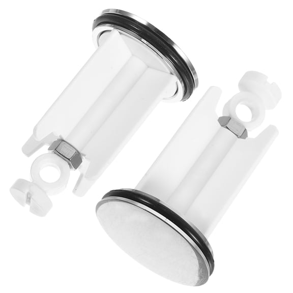 NIAIZEK 2Pcs Portable White Bathroom Sink Drain Plugs with Reusable Hair Catcher