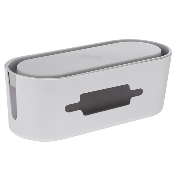 NIAIZEK White Cable Organizer Box with Heat Dissipation for Desktop, Stylish and Cord Management Solution