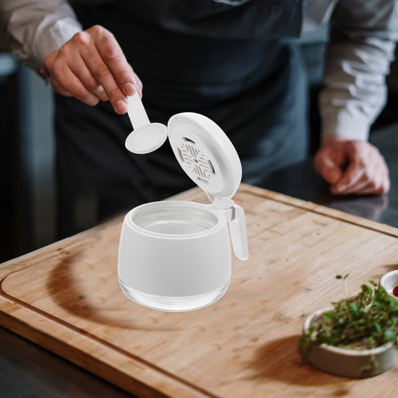 NIAIZEK Reusable White Seasoning Jar Dust Proof Spice Holder for Kitchen Storage