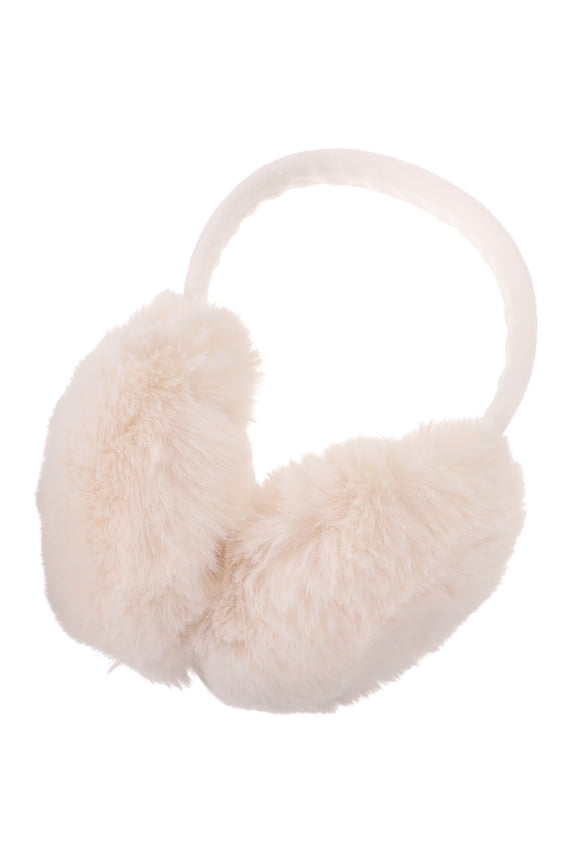 Soft White Fuzzy Earmuffs for Winter Outdoor Use, Warm and Comfortable Cold Weather Accessories