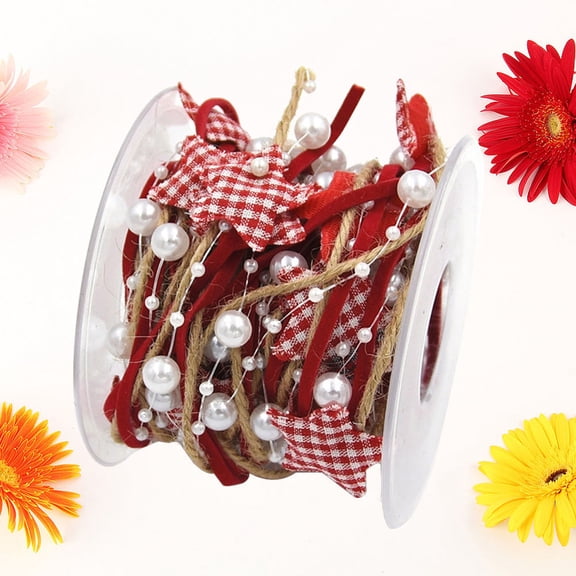 NIAIZEK Multi-Color Beaded Five-Pointed Star Ribbon for Christmas Crafts, Holiday Decor, Ornaments and Festive Decorations