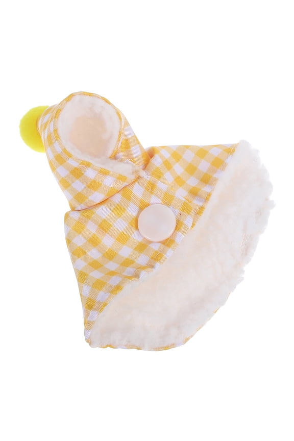 Plush Yellow Bird Coat Warm Parrot Cloak Soft Fabric Cape for Birds