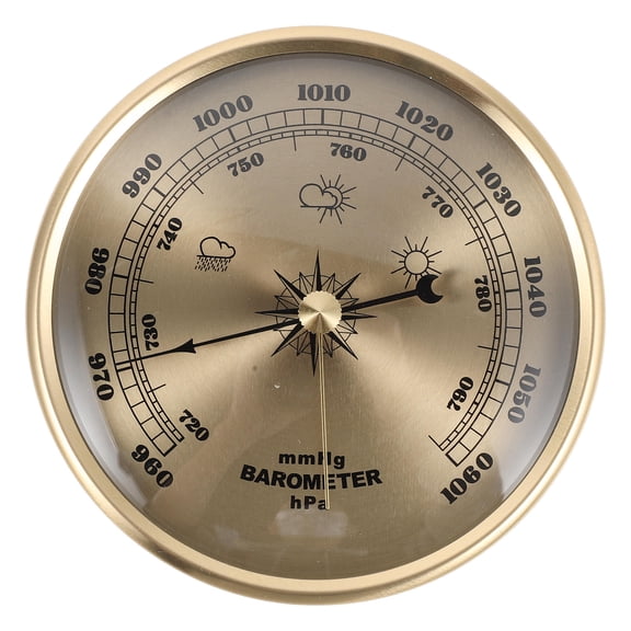 NIAIZEK analog barometer 108 mm Metal Frame Adjustable Aneroid Weather Instrument