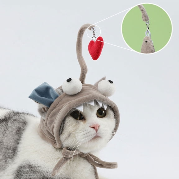NIAIZEK Grey Cat Teaser Toy for Interactive Play, Cloth Cat Teasing Stick, 1 Set