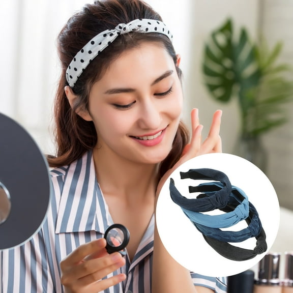 NIAIZEK Assorted Color Denim Headbands Comfortable All Day Wear 4Pcs