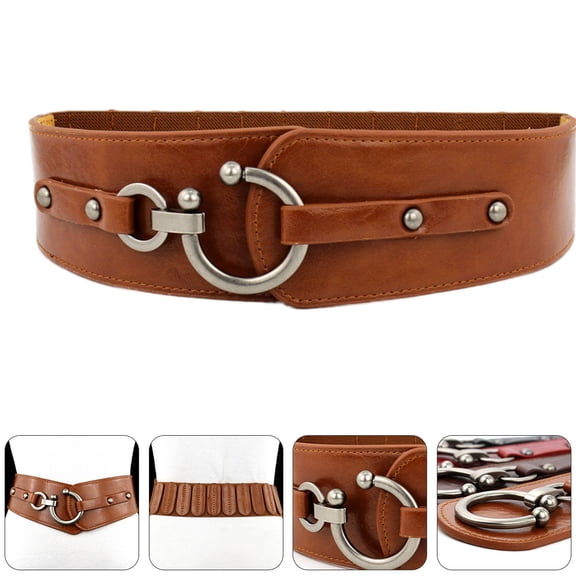 NIAIZEK Women's Wide Brown Belt, Stylish Slim Waist Accessory for Parties and Everyday Fashion, 1 Piece Waistband
