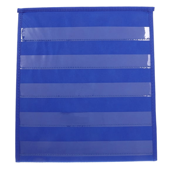 NIAIZEK Blue Pocket Chart Stand for Classroom Use Featuring Stable Triangular Support and Multiple Pockets