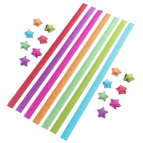 NIAIZEK Multi-Color Glitter Paper Stars Craft Kit, Portable 10 x 1 Inch, Perfect for Arts, Scrapbooking, and Projects