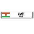 thumbnail image 1 of NIAMEY NIGER Street Sign Nigerien flag city country road wall gift, 1 of 5