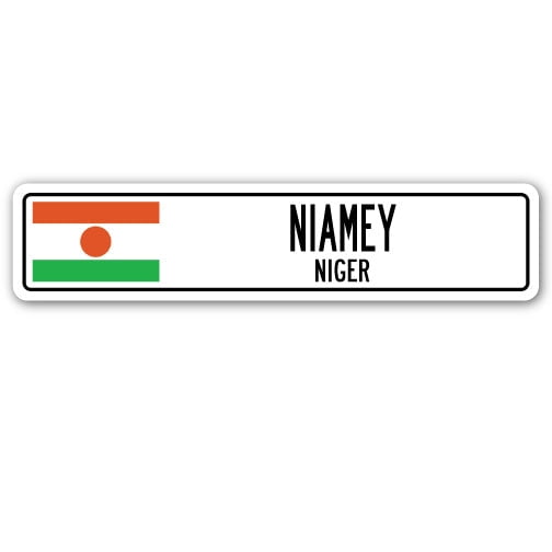 NIAMEY NIGER Street Sign Nigerien flag city country road wall gift