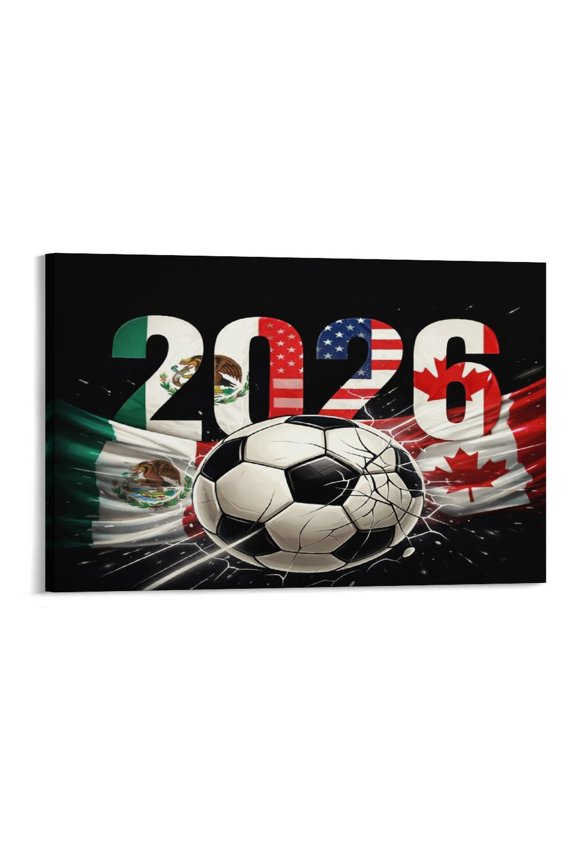 2026 Soccer,Football Enthusiast Wall Art, High-definition Printed Frameless Canvas Wall Art, Suitable for Hanging in Bedrooms, Dormitories, and Living Rooms, for Adult and Home Decoration
