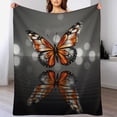 thumbnail image 1 of NIANHE Butterfly water reflection blanket, comfortable and soft, warm casual blanket, printed design, winter sofa dormitory home decoration, must-have travel product. Size is 30x40 inches., 1 of 5