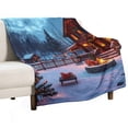 thumbnail image 1 of NIANHE Christmas Cabin blanket, comfortable and soft, warm casual blanket, printed design, winter sofa dormitory home decoration, must-have travel product. Size is 40x50 inches., 1 of 9