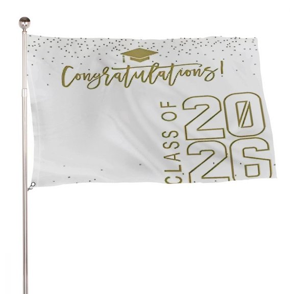NIANHE Class of 2026 Simple,Graduation Season Decorative Flag, Garden Decoration Banner, Clear Print, Durable for Home Yard Porch, Outdoor Homeowners Collectors