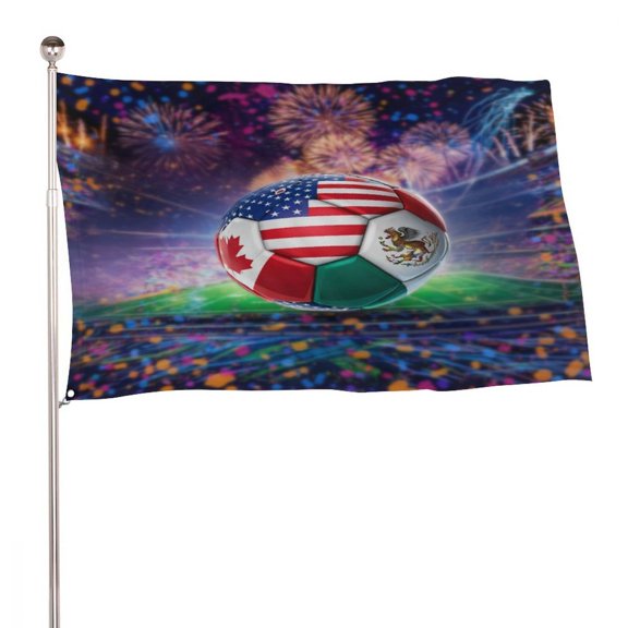 NIANHE  Colorful Flames Green Pitch Gala,Football Enthusiast  Decorative Flag, Garden Decoration Banner, Clear Print, Durable for Home Yard Porch, Outdoor Homeowners Collectors