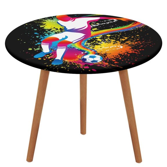 NIANHE Colorful Ink Football Art Print,Football Enthusiast Waterproof Oil-Proof Table Cloth, Wipeable Spill-Proof Table Cover for Dining Table, Heavy Duty Durable Tablecloth for Kitchen, Party, Pic