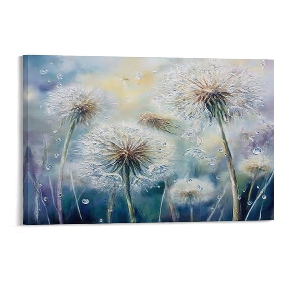 NIANHE Dandelions in Morning Dew Wall Art, High-definition Printed Frameless Canvas Wall Art, Suitable for Hanging in Bedrooms, Dormitories, and Living Rooms, for Adult and Home Decoration