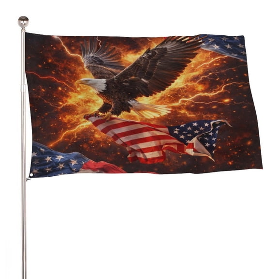 NIANHE  Fire  Flag,Independence Day  Decorative Flag, Garden Decoration Banner, Clear Print, Durable for Home Yard Porch, Outdoor Homeowners Collectors