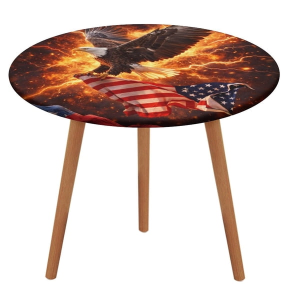NIANHE Fire Flag,Independence Day Waterproof Oil-Proof Table Cloth, Wipeable Spill-Proof Table Cover for Dining Table, Heavy Duty Durable Tablecloth for Kitchen, Party, Picnic, Home Decor