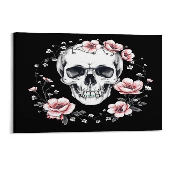 NIANHE Flowers Singing Between Bones Wall Art, Vertical HD Print Framed Canvas Wall Art, Ready to Hang for Bedroom Dorm Living Room, Decor for Adults And Family