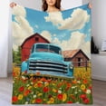 thumbnail image 1 of NIANHE Flowers barn blanket, printed design, winter sofa dormitory home decoration, must-have travel product. Size is 30x40 inches., 1 of 5