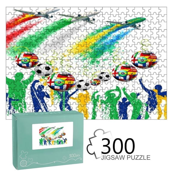 NIANHE  Football Feast - Fans United,Football Enthusiast  Wooden Jigsaw Puzzle, HD Printed Art Puzzle, Interactive Family Game, Wall Decor for Bedroom Living Room, Educational, Fun Gift for Adults an