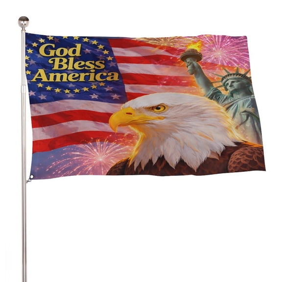 NIANHE God Bless America,Independence Day Decorative Flag, Garden Decoration Banner, Clear Print, Durable for Home Yard Porch, Outdoor Homeowners Collectors